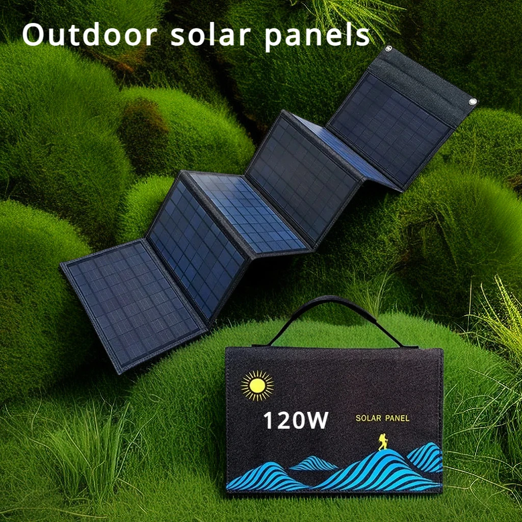 Folding Bag 120W Solar Panel Portable USB+DC Output Solar Charger Outdoor Power Supply Mobile Phone Generator