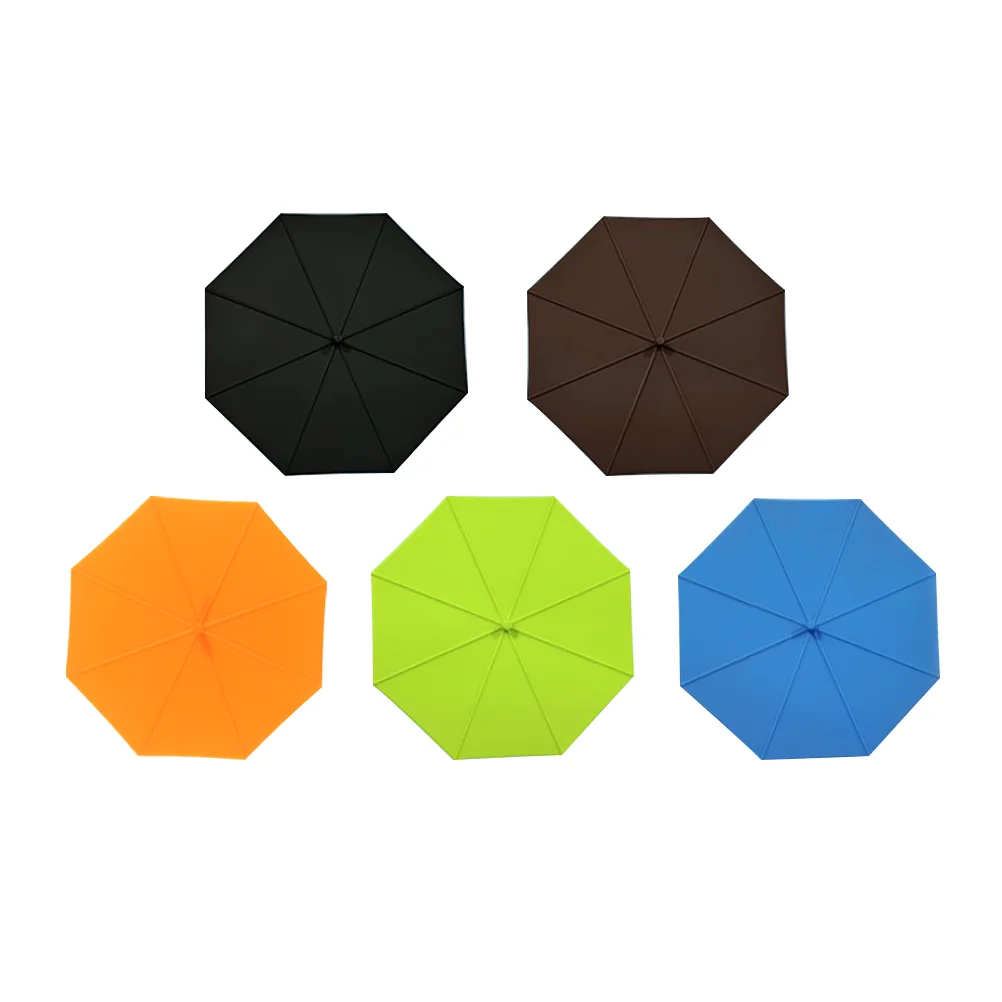 5 Pcs Umbrella Shaped Silicone Cup Lid Anti Dust Drink Cover for Mug Easy Adsorption No Deformation Smooth Edges Prevent Leakage