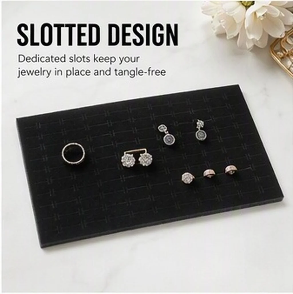 2Pcs Jewelry Box Insert Sponge Pad Earring Ring Brooch Display Cushion Liner Organizer for Secure Storage and Quick Access