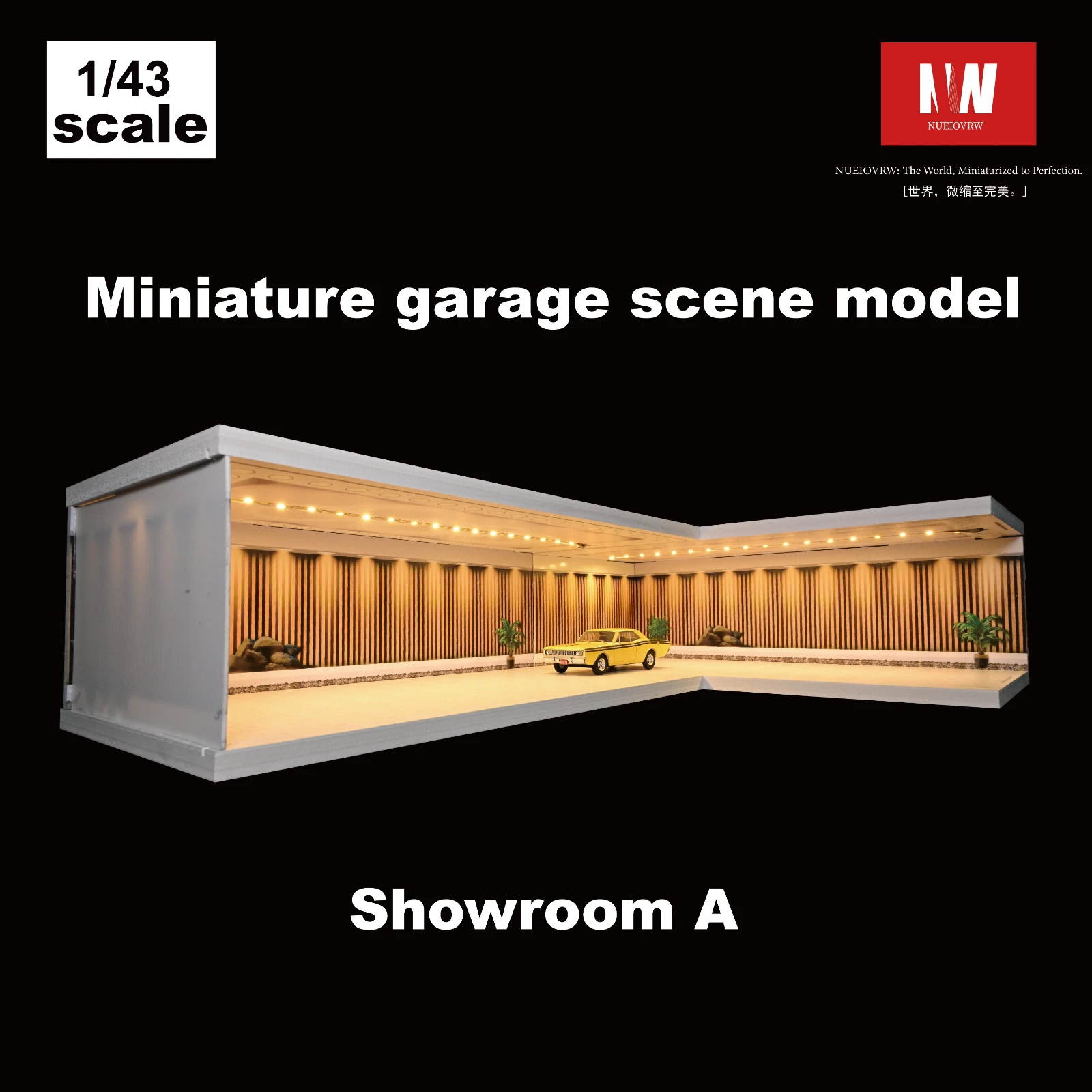 1/43 Diorama Diecast Garage Model LED Verlichting Stadsauto Showroom Parkeerplaats Scène Model Display Speelgoed