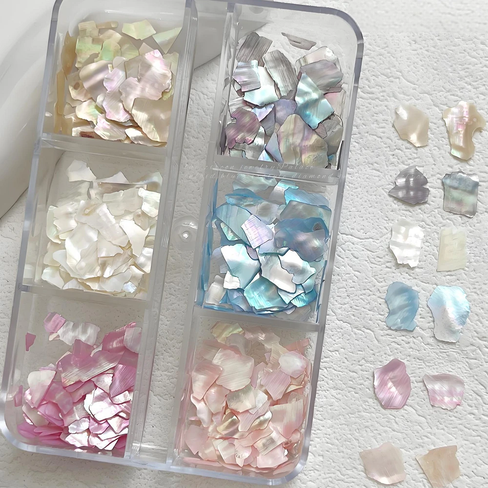 1Box Natural Nail Art Irregular Shell Shaped Charms Accessories For Summer Seashell Slices Nail Decoration Flakes DIY Crafts