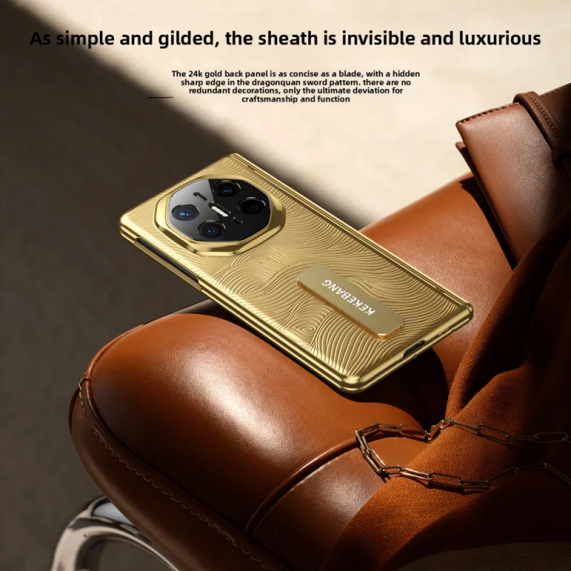 For Huawei Mate X6 X5 Case Luxury Hard Gold Middle hinge Stand Pen Protective Back Cover Case For Huawei Mate XT X6 X5 Shell