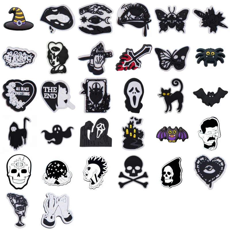 

Horror Halloween Shoe Charms for Crocs Accessories Sandals Men Clogs Pins Women Badges Boy Girls Jeans Kids Decorations Shoes