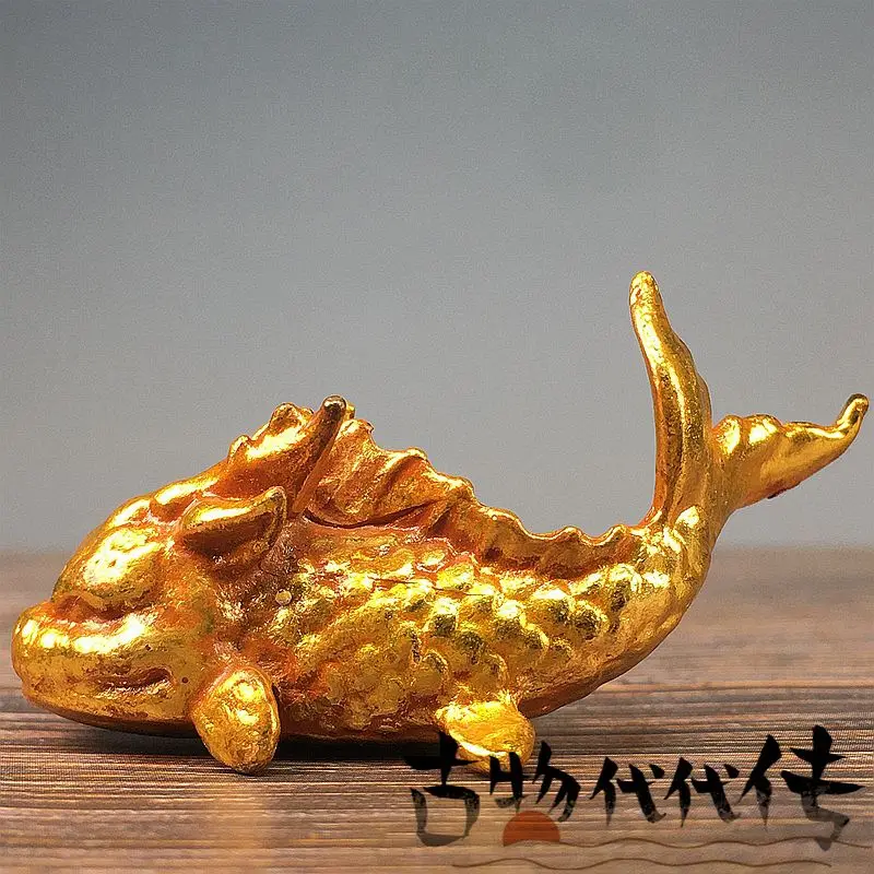 Gilt Arowana Ornament Decoration Tea Pet Figurines Desk Decor Accessories