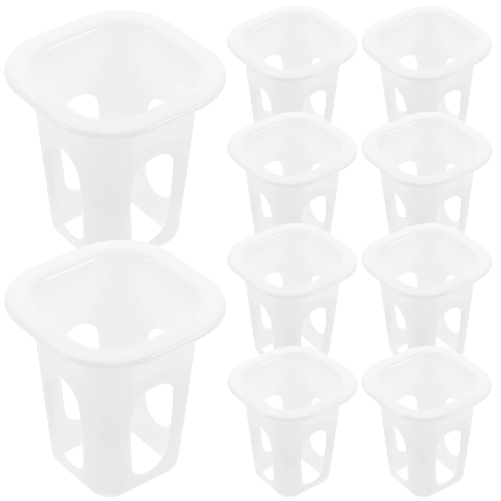 50 Stück quadratische PP-Kunststoff-Hydrokultur-Pflanzkörbe für Gemüse, Tomaten, Paprika, Orchideen, erdlose Kulturtöpfe, Garten