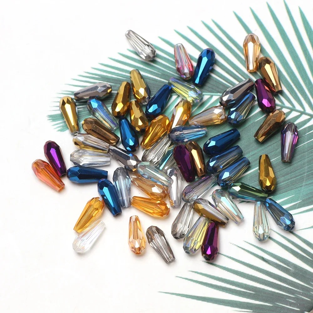 3x7/4x10mm Mixed Crystal Glass Teardrop Beads DIY Loose Spacer Crafts Jewelry Making Earings Garment Needdlewrok Accessories