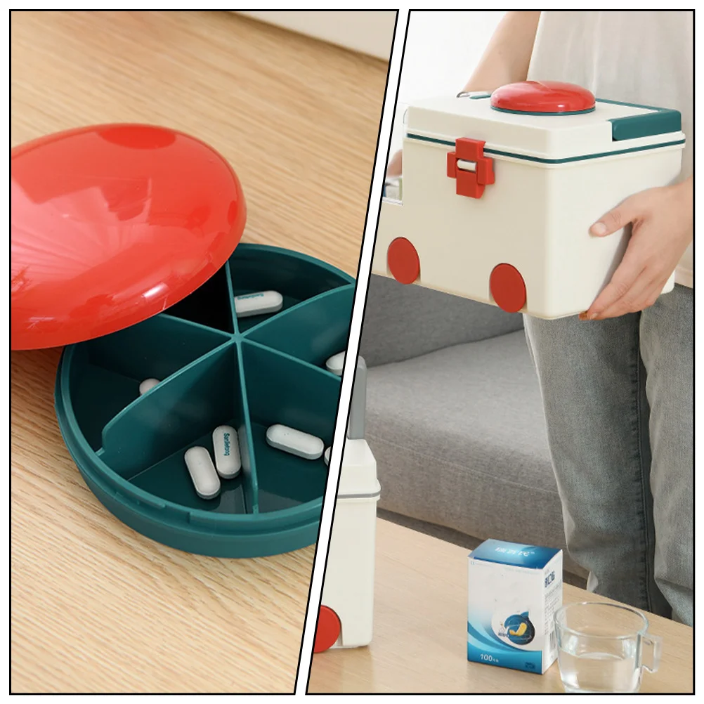 صندوق تخزين الإسعافات الأولية، علبة طبية بلاستيكية عالية الجودة، سعة كبيرة، منظم طبي منزلي، صندوق تخزين في حالات الطوارئ #4