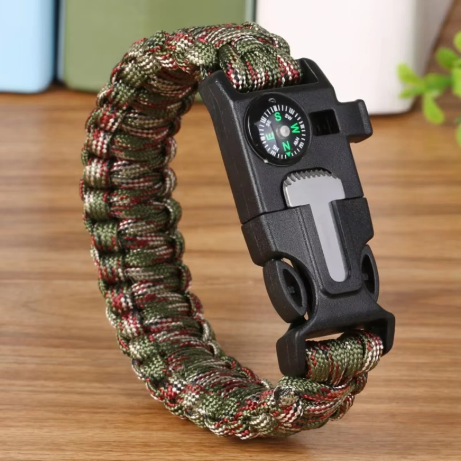 

Men Women Paracord Outdoor Survival Bracelet Multi- Camping Rescue Emergency Rope Bangles Compass Whistle 3 in 1