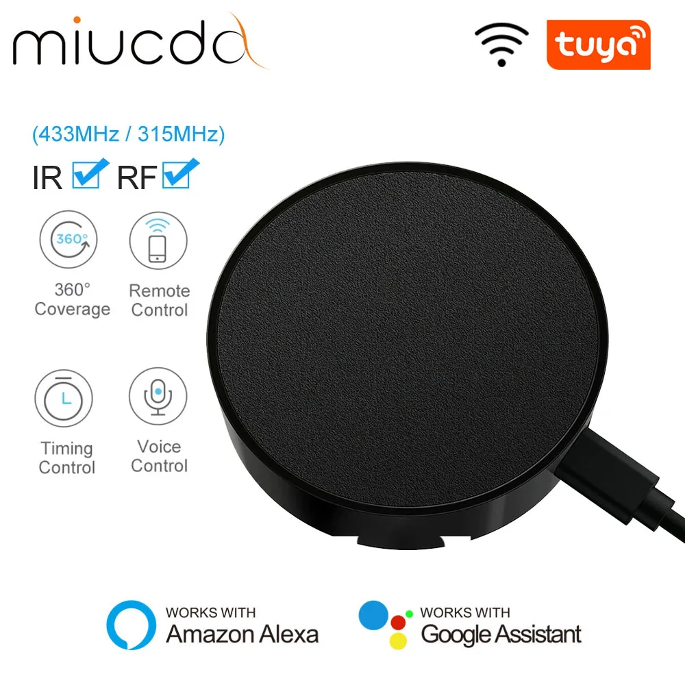 MIUCDA-Télécommande universelle Tuya WiFi RF, télécommande IR pour maison intelligente, TV, climatiseur, fonctionne avec Alexa,Google Home