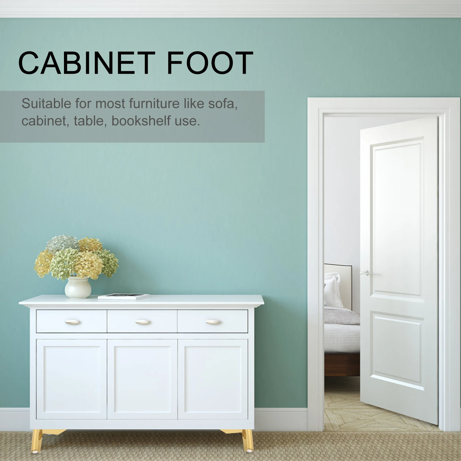

4Pcs Durable Furniture Legs Iron Sofa Cabinet Support Feet Replacement for Tables Desks Chairs Metal Cabinet Foot