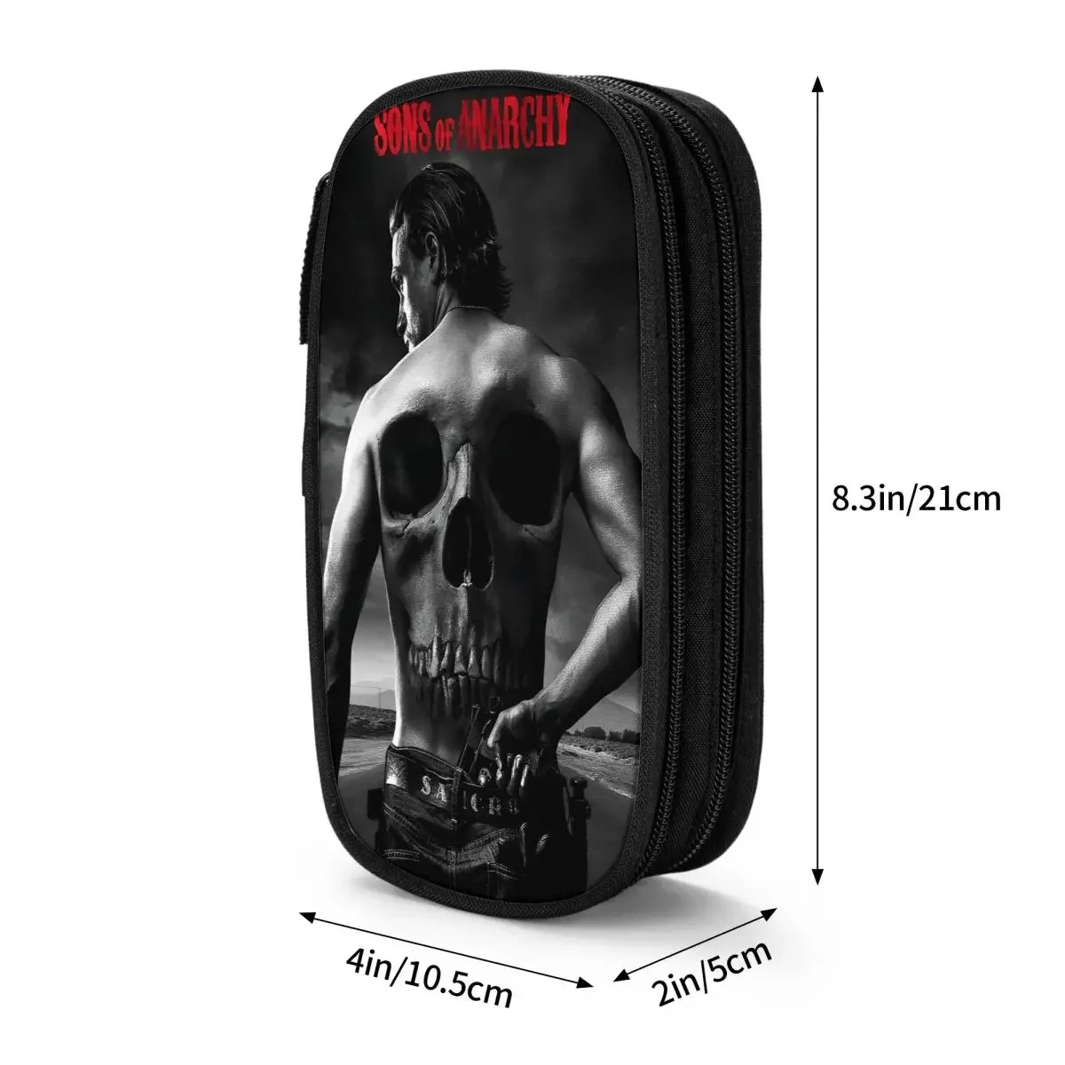 Sons Of Anarchys Tv Series Pen Box Double Layer Large-capacity Kids Pencilcase Amazing Gift