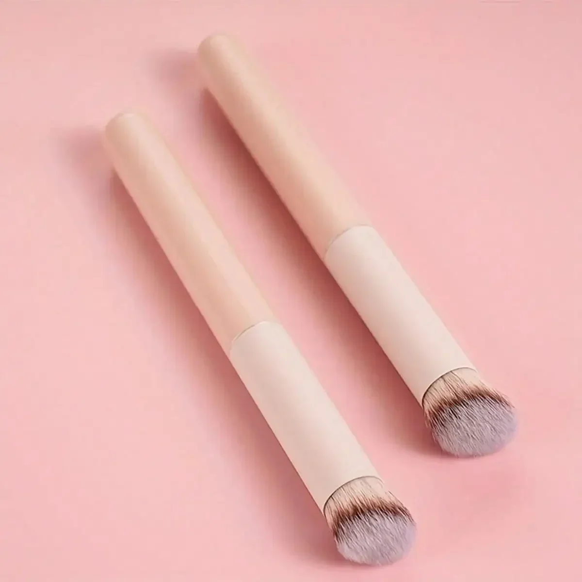 

1pc Concealer Brush Mini Oblique Flat-Topped Kabuki Nose Contour Brush, For Covering, Blending, Setting, Powdering, Liquid Cream