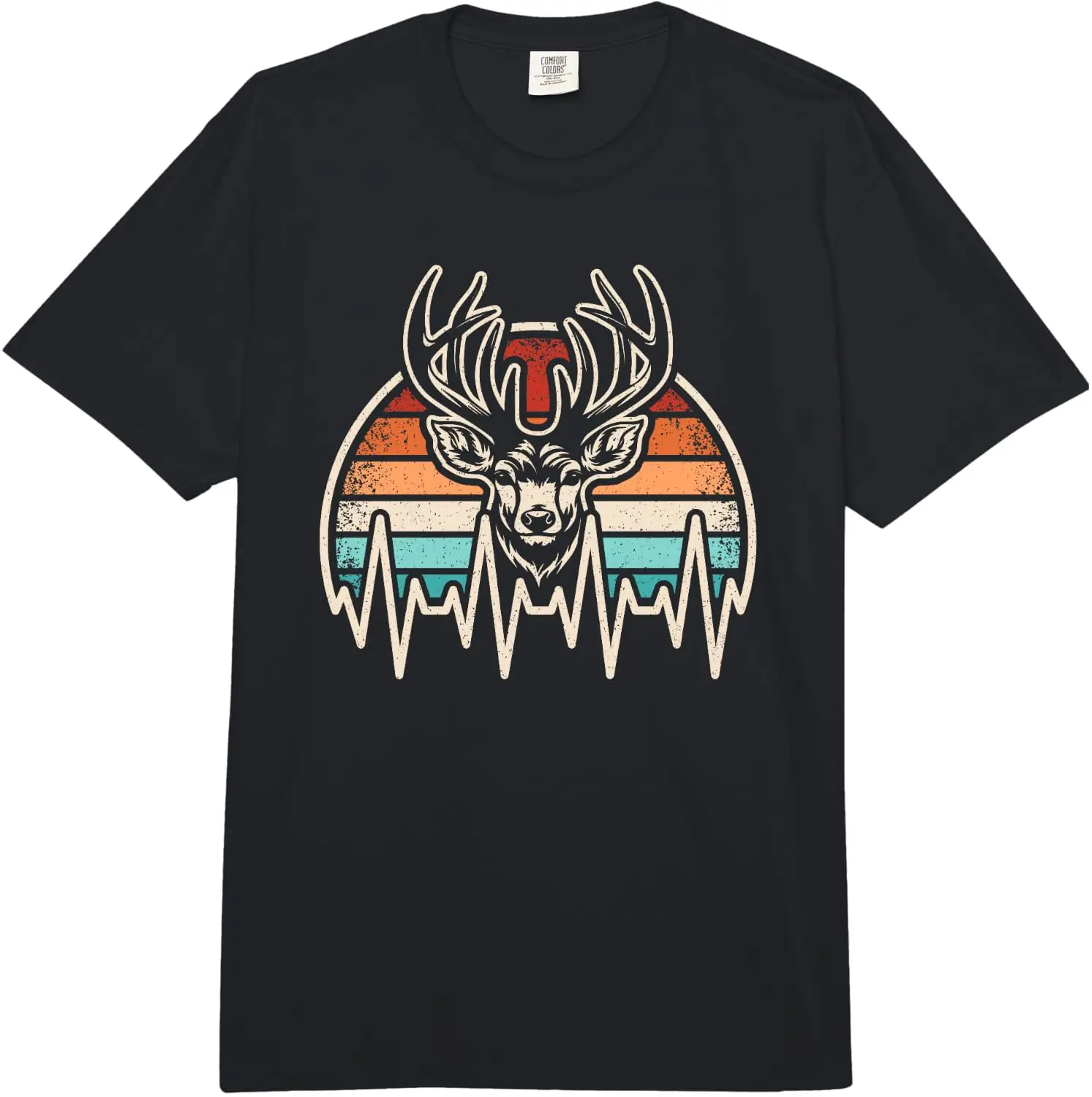 Deer Hunting Heartbeat Hunt Retro Hunter Men Comfort Colors Adult Heavyweight T-Shirt 100% Cotton Trendy Y2K Short-Sleeve