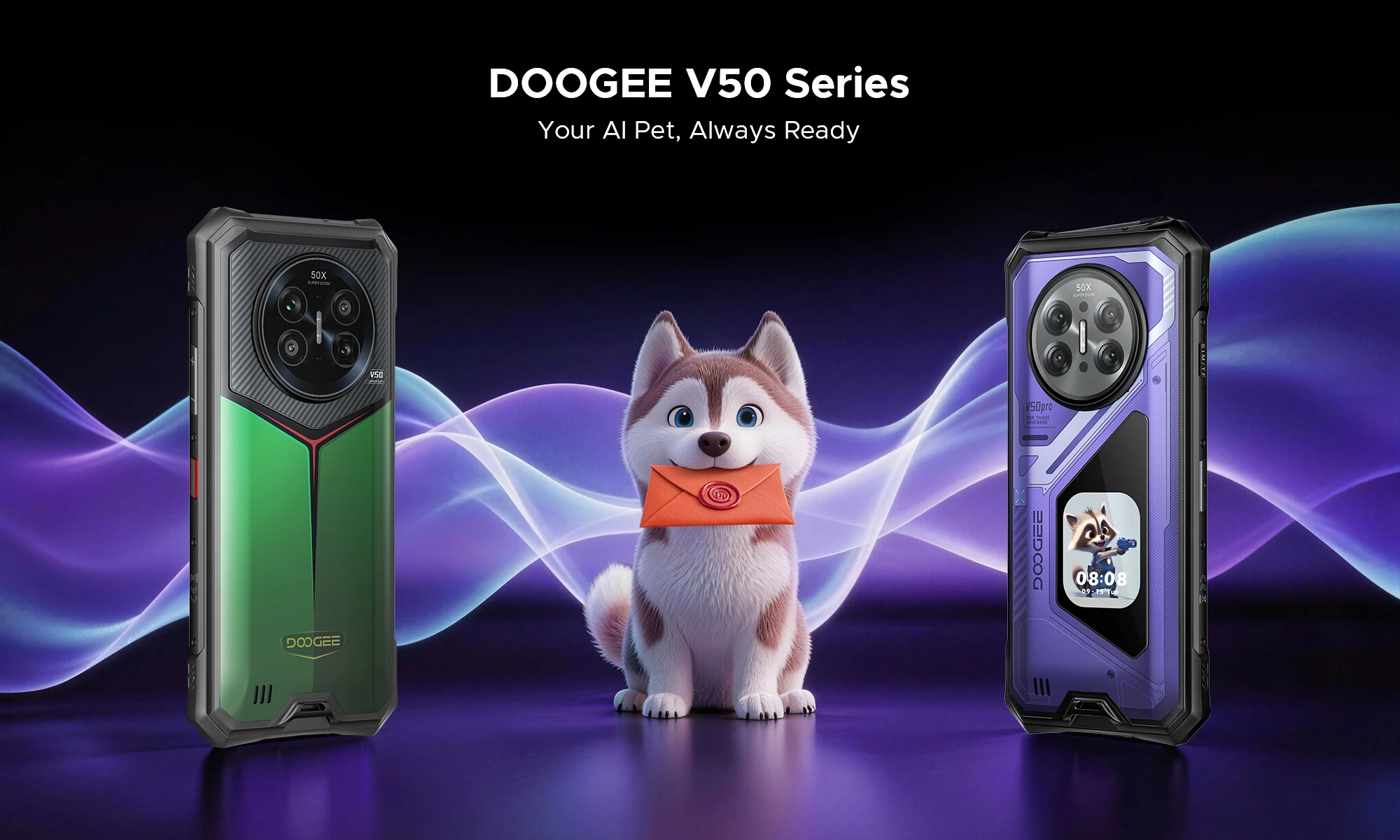Doogee V50 Pro 5g Rugged Smartphone 2.06'' Back Display Dimensity 8300 11000Mah 6.78'' 120Hz 512Gb/1Tb Rom Android 16 Smartphone