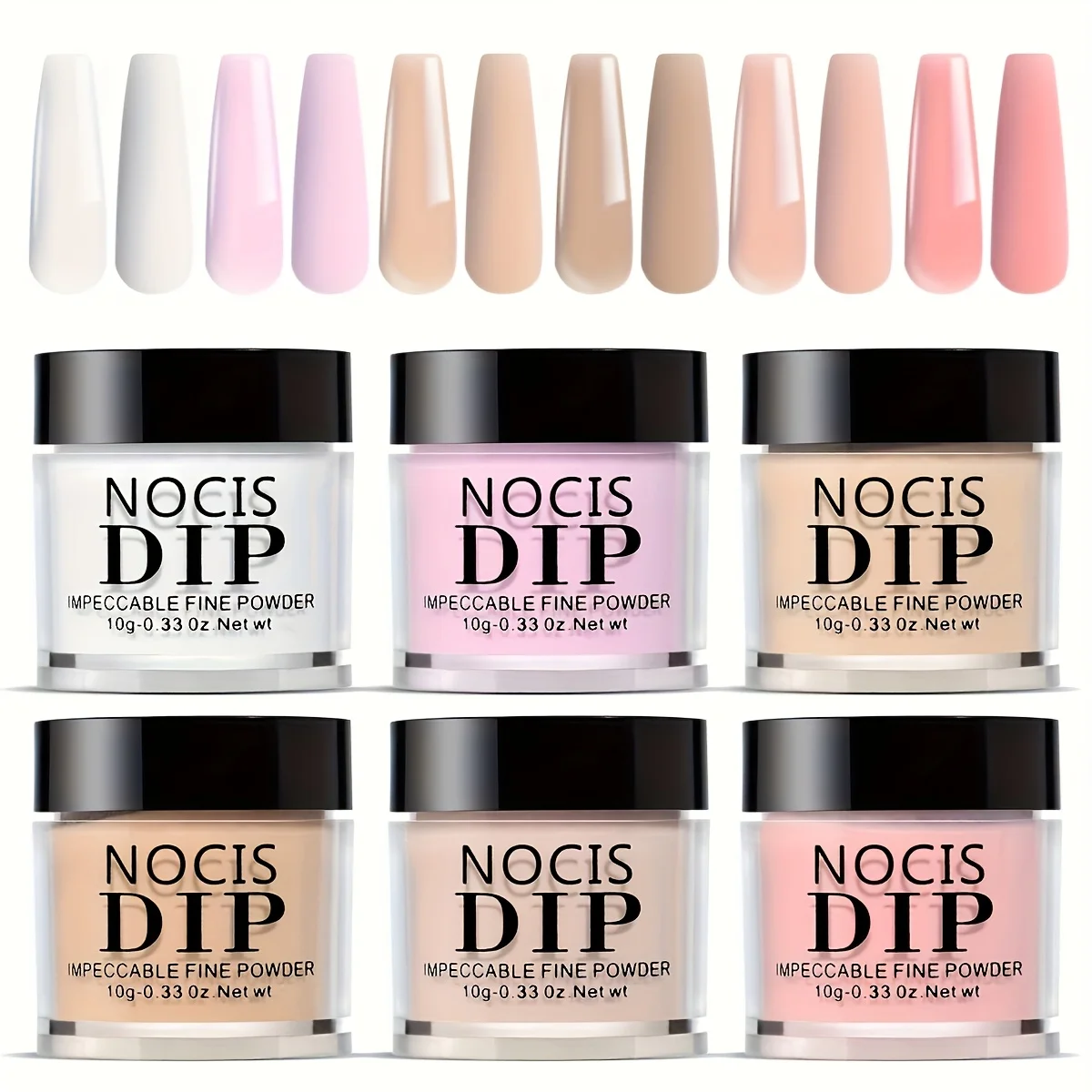 Set de 6 Colores de Polvo para Uñas - Serie Rosa para Todas las Temporadas, Polvo de Inmersión con Brillo, Rosa Nude Flor de Cerezo, Kit de Inicio de Polvo para Uñas