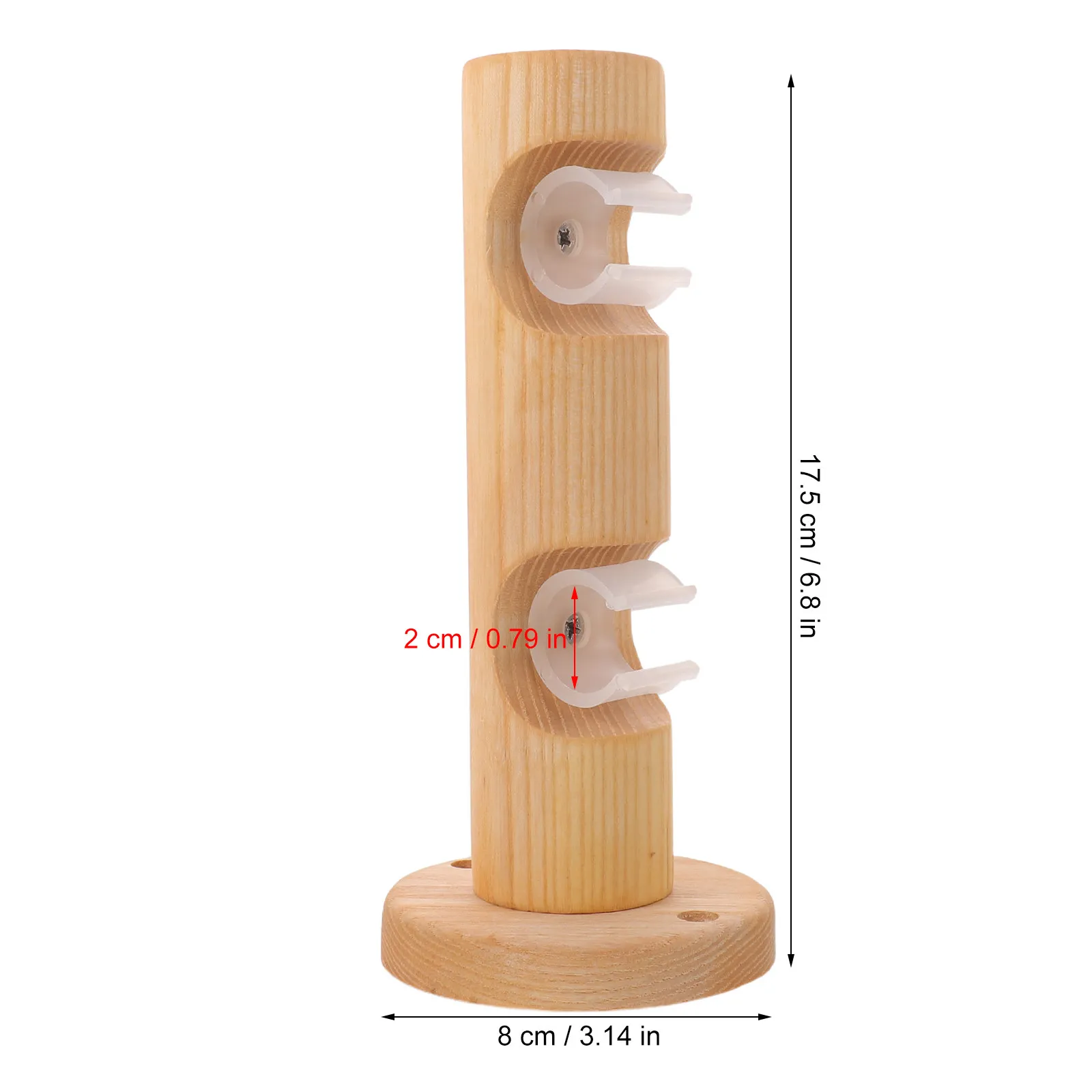 Double Curtain Rod Holder Wall-Mounted Beech Wood Brackets for Heavy Drapery Rods & Thick Curtains