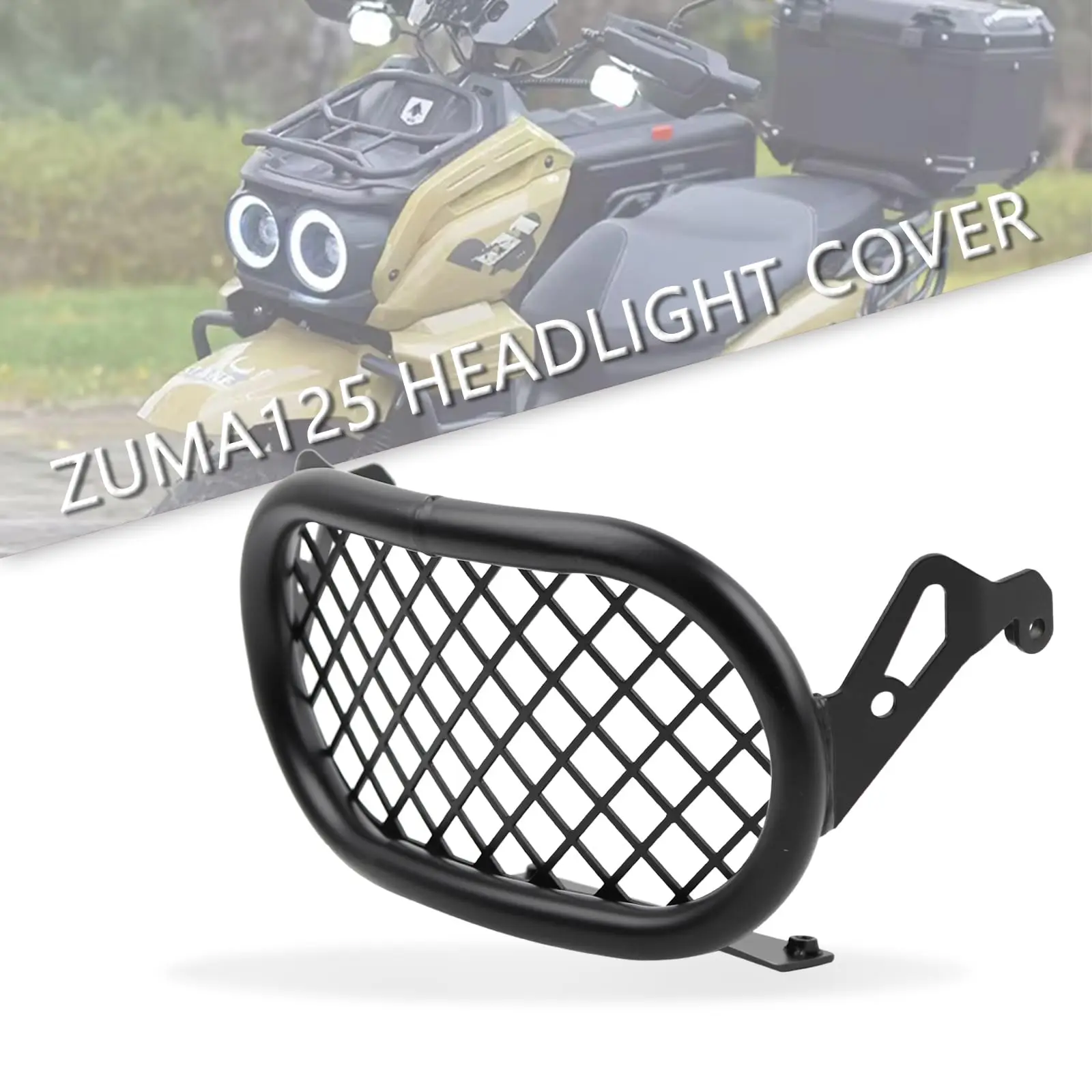 Motorcycel Front Headlight Guard with Mesh Cover in Heavy Iron Material Compatible with Yamaha Zuam 125 2022 2023