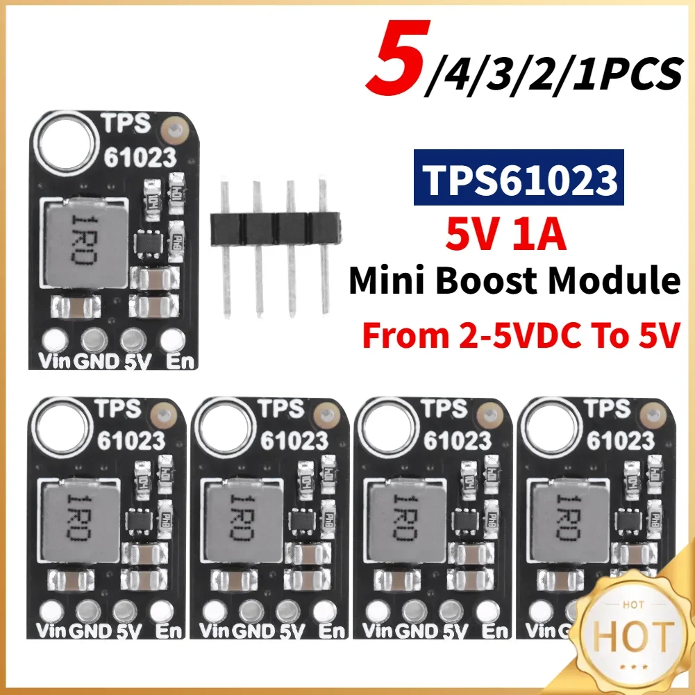 

Модуль повышения напряжения TPS61023 Mini Boost, 5В 1А, плата-регулятор повышения напряжения, модуль Step-Up, преобразователь напряжения 2-5В DC в 5В