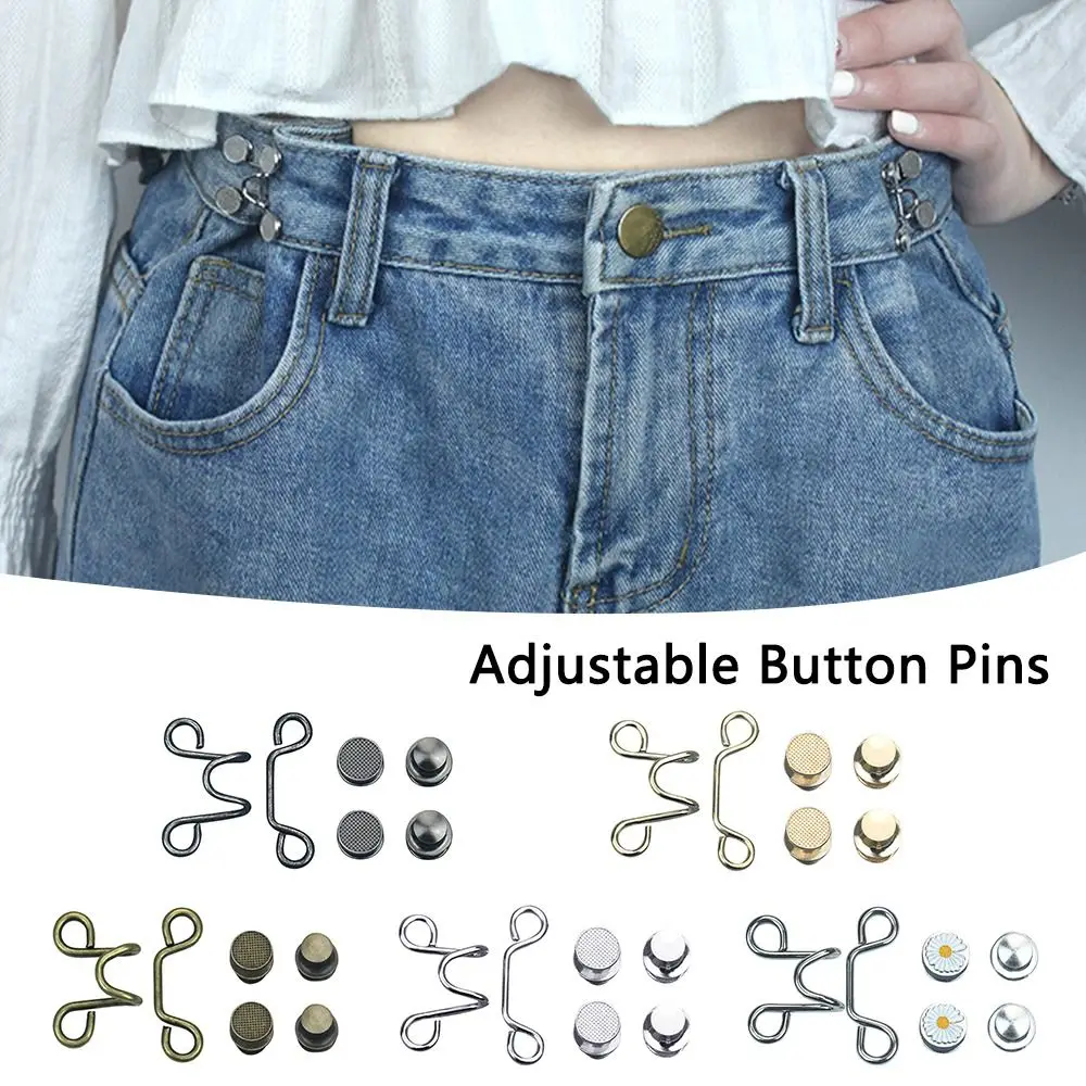 2pcs High Quality Sewing Accessories Easy To Install Button Clip Pant Waist Buttons Adjustable Button Pins Pant Waist Tightener