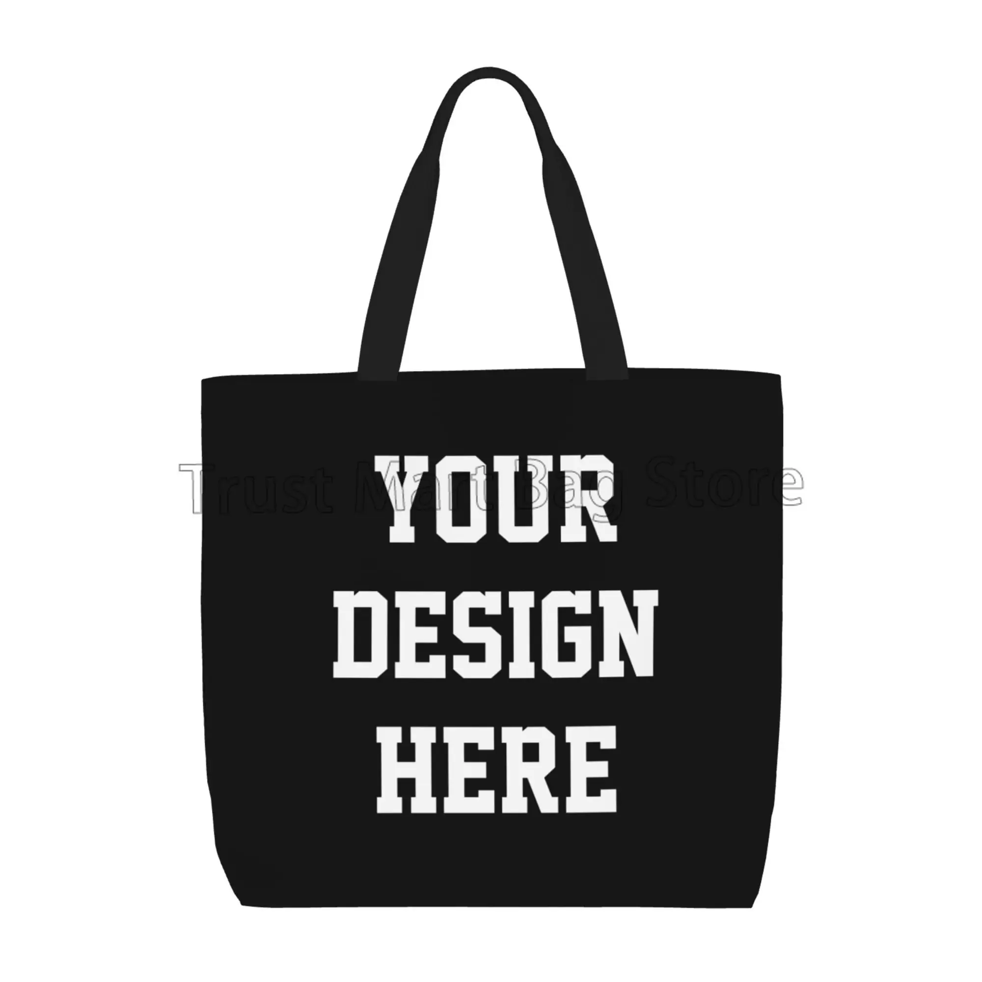 Personalized Large Capacity Tote Bag for Women Add Your Design Custom Shopping Handbag with Image Reusable Shoulder Bag