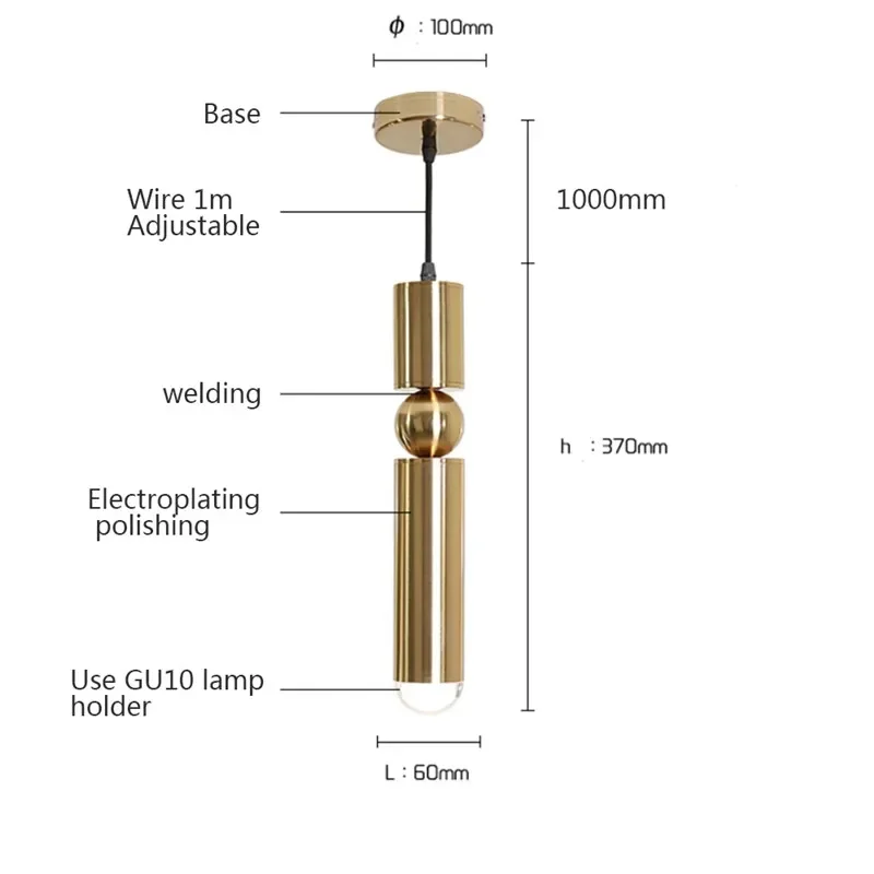 Modernos Lustres de bala LED para quarto, Luzes pendentes, Iluminação da loja, Luminárias de tubo, Sala de jantar, Cozinha, Metal Lustre