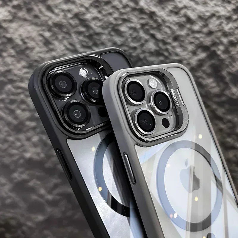 Metall-Kameraschutzring, Linsenständer, magnetisch, durchsichtig, für Apple iPhone 16, 15, 14, 13, 12, 11 Pro Max Plus, Abdeckung mit MagSafe