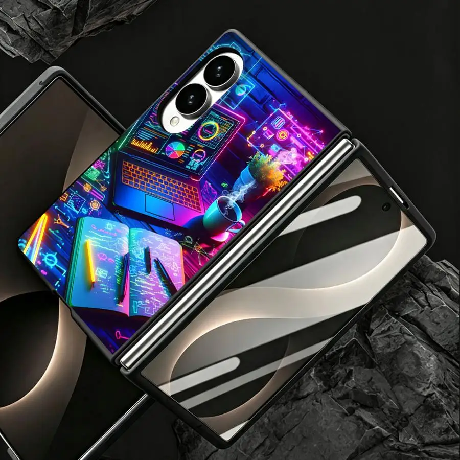 Neon Office Desk Case for Samsung Galaxy ZFold Wide ZFold8 Z Fold 8 Z Fold8 Wide Luxury Phone Cover