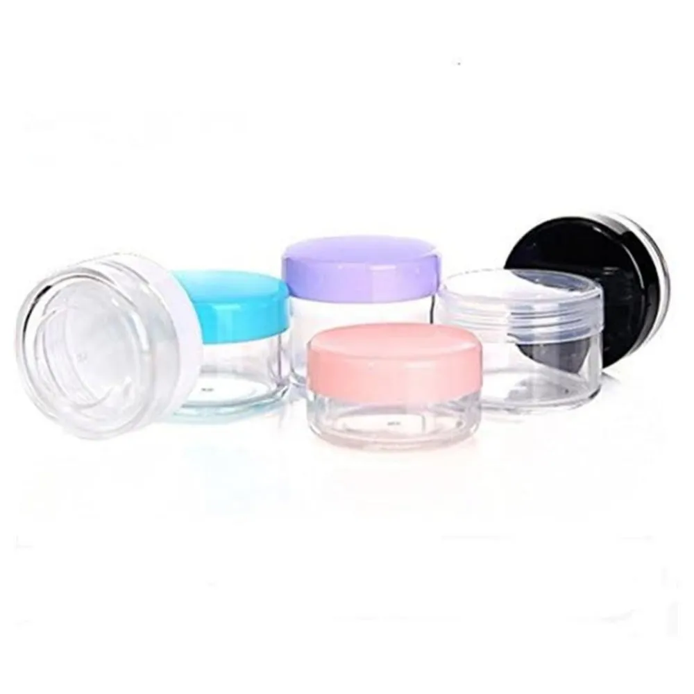 5/10g/15/20g/25/30g Leere Kunststoff Glas Töpfe Weiß Transparent probe Flaschen Lidschatten Creme Lip Balm Container Reise Make-Up Jar