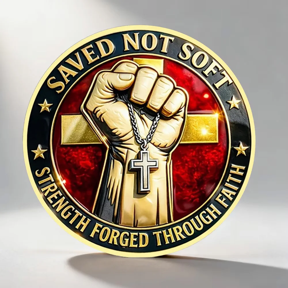 2D UV Gold Plated Strength and Belief Themed Souvenir Coin Saved Not Soft Knight Gold Plated Collection Coin