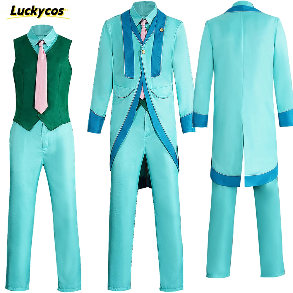 

Взрослый мужской костюм волшебника для косплея, костюм злой из фильма, маскировочный жилет, пальто, брюки, галстук, полный комплект, карнавальная вечерние униформа на Хэллоуин