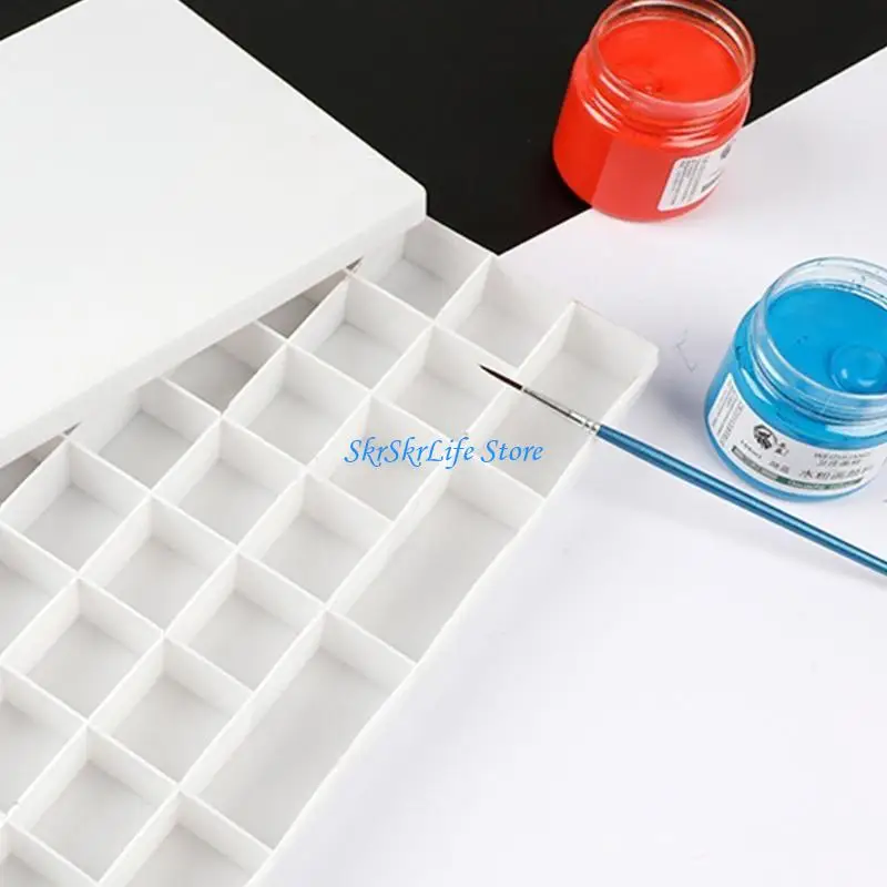 E65E Artist Paint Saver Palette Box Painting Storage Tray with Lid for Watercolor Acrylic Gouache Oil Paint Art Supplies
