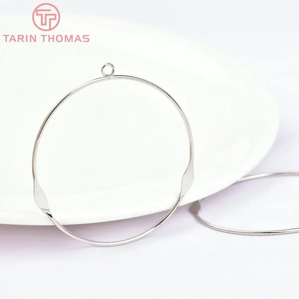 (3559)10PCS 48MM 24K Gold Color Plated Round Earrings Hoop High Quality DIY Jewelry Making Findings image 5