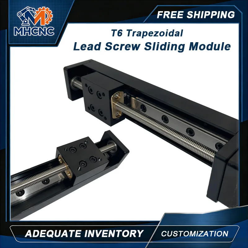 MHCNC Nema11 Driven Linear Motion Platform T6 Trapezoidal Lead Screw Sliding Module 50-200mm for Robot CNC Equipment