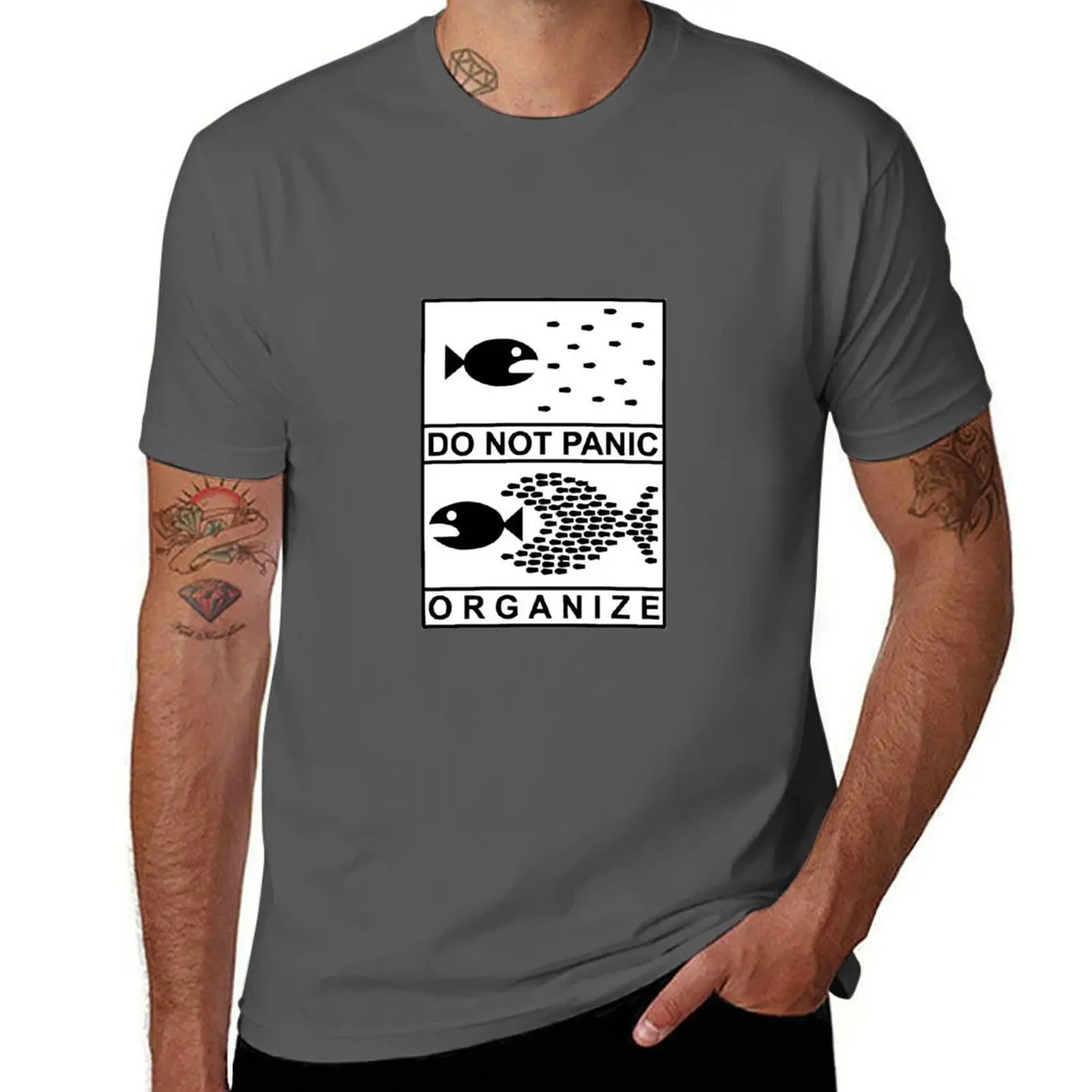 DO NOT PANIC ORGANIZE T-Shirt Breathable Lightweight Summer Top