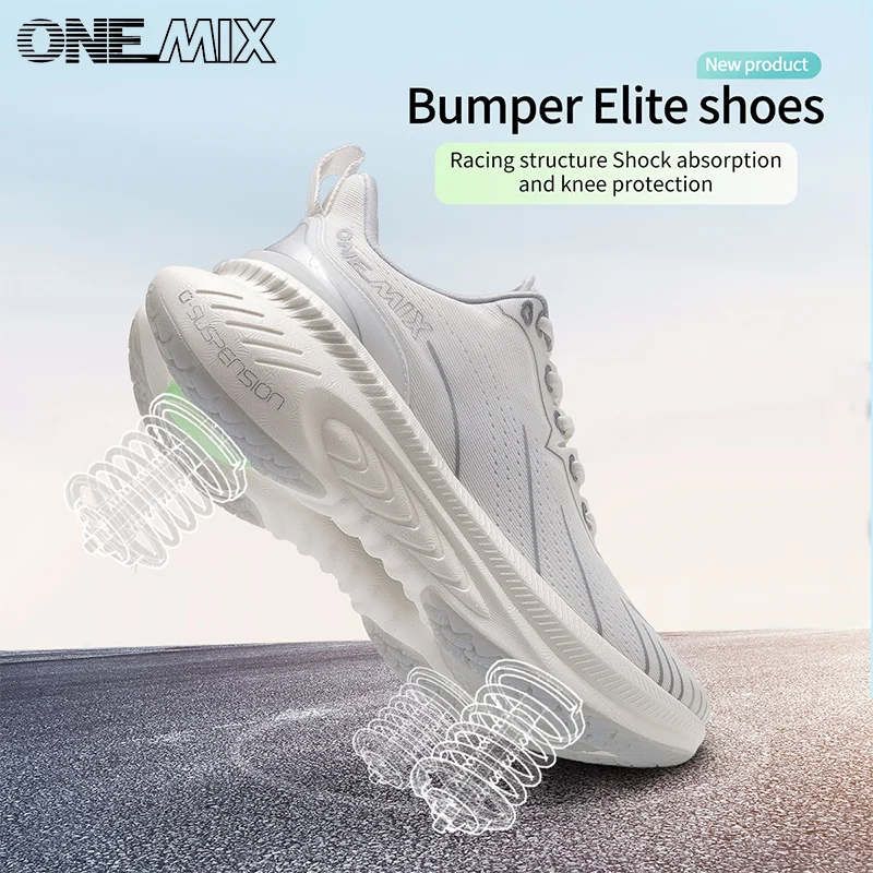 2026Men's Shock-Absorbing Marathon Running Shoes Outdoor Large Size Breathable Lightweight Stable Supportive Sports Shoes ONEMIX