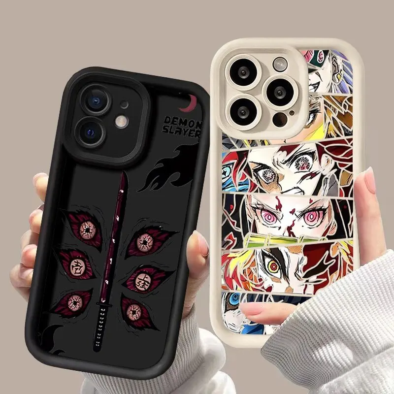 애니메이션 귀멸의 칼날 눈 모양 폰 케이스 (인피닉스 테크노 스파크 30C 10C 20C 10 20 Pro 6 GO 카몬 40 20 30 Pro GT 20 10 30 Pro 커버)