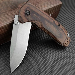 BM 15031 Folding Knife Outdoor Camping Tactical Self Defense Pocket EDC Knife Stable wood handle S30V handling men's gifts