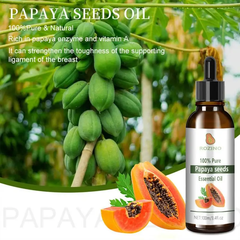 Óleo Essencial de Papaya Pure Plant, Óleo de Massagem para Relaxamento Corporal, Apertamento da Pele, Gua Sha, 100ml