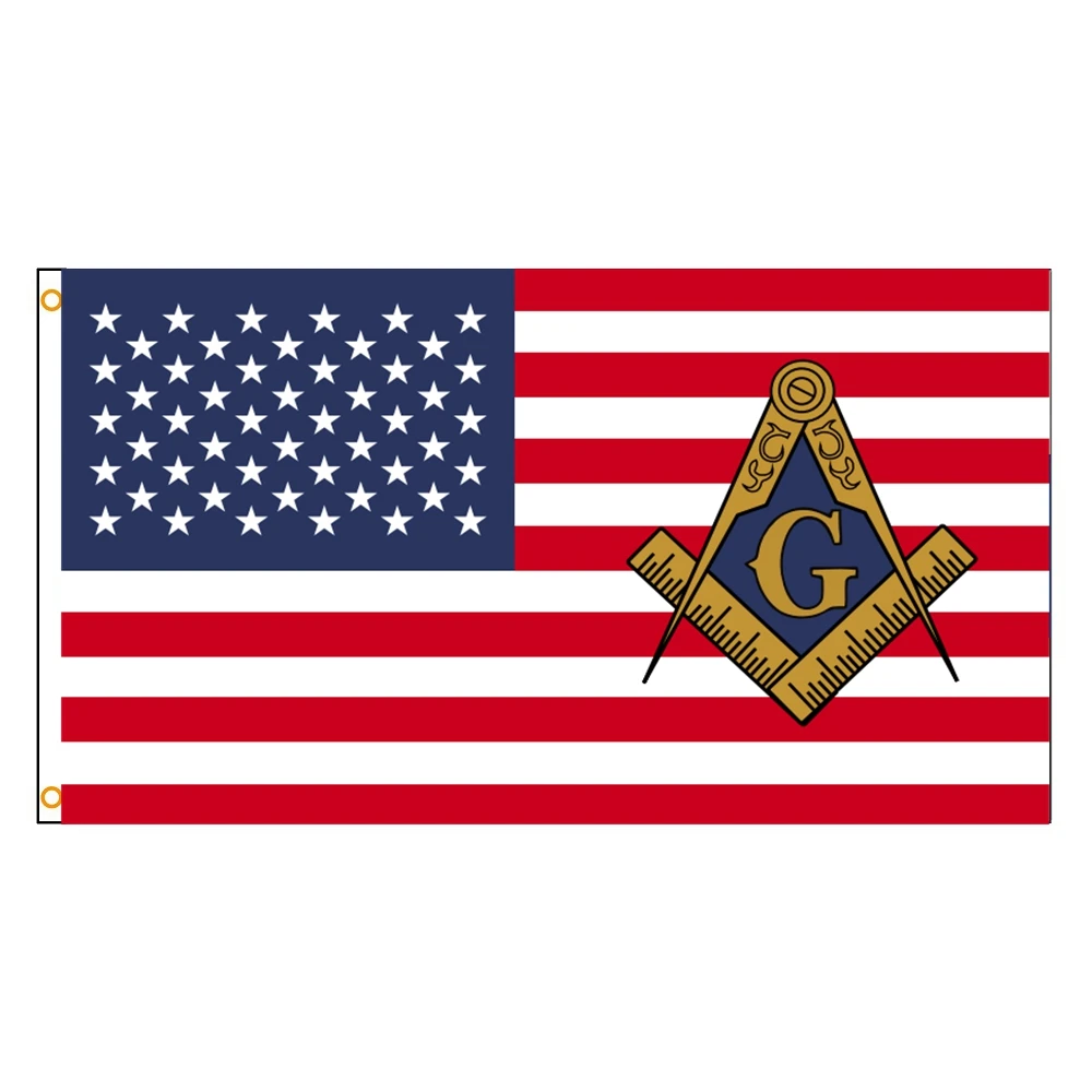 Masonic American Flag Outdoor And Indoor Decor 90x150cm Polyester