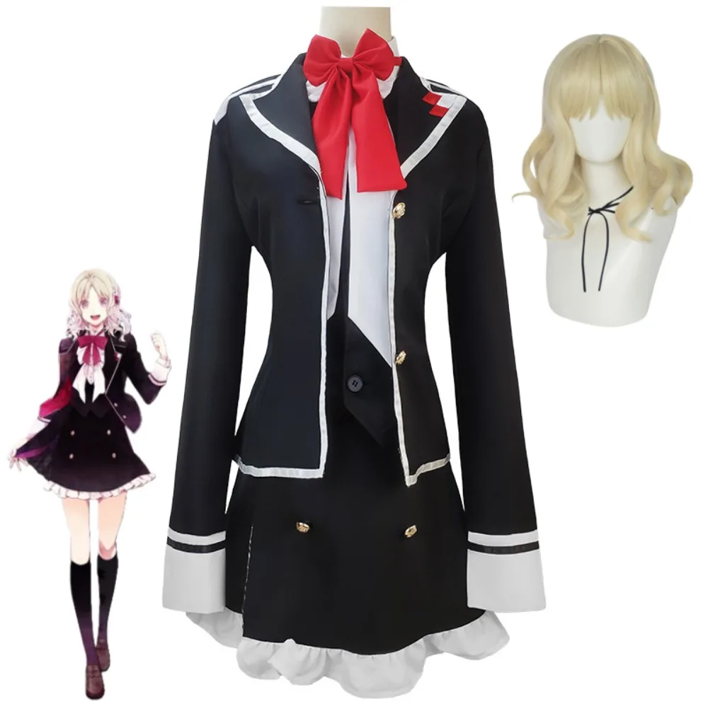 

DIABOLIK LOVERS Cosplay Costume Komori Yui Same Style Black Suit Set with Accessories Wig Anime Game Outfit Stage Performance