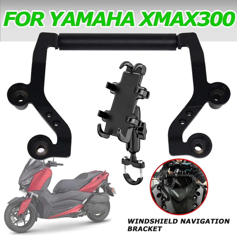 

For Yamaha XMAX300 X-MAX XMAX 300 2021 2022 Motorcycle Accessories Smart Phone GPS Navigation Mount Windshield Adapter Holder