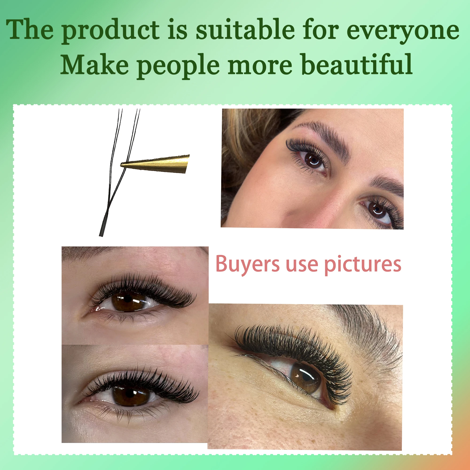 Tbestt U-förmige 5D 6D YY Wimpernverlängerungen, weiche U-Form, 4DW Wimpernverlängerungen, künstliche 5DW Wimpern – Detail 9
