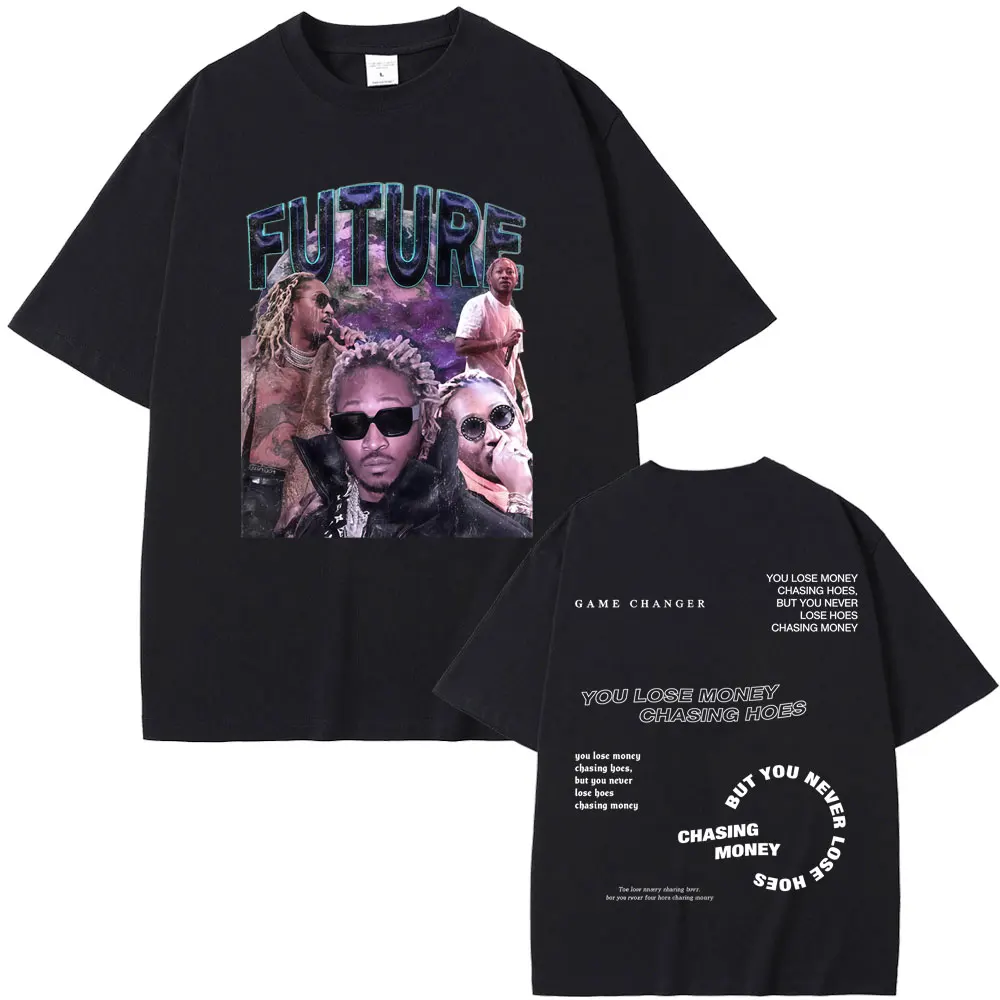 Camisetas gráficas de rapero Future para hombre y mujer, camiseta de música Pop a la moda de Hip Hop, camisetas informales de algodón Vintage de manga corta para hombre
