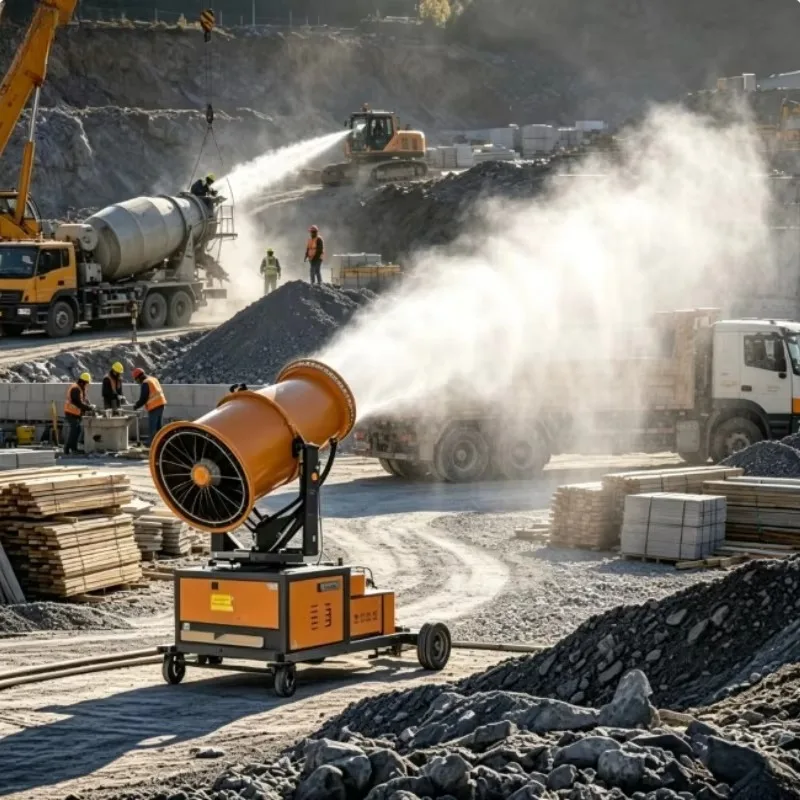 90m Heavy Fog Cannon Dust Suppression Machine With Remote Control For Large Quarry Mine Livestock Sterilization Sprayer