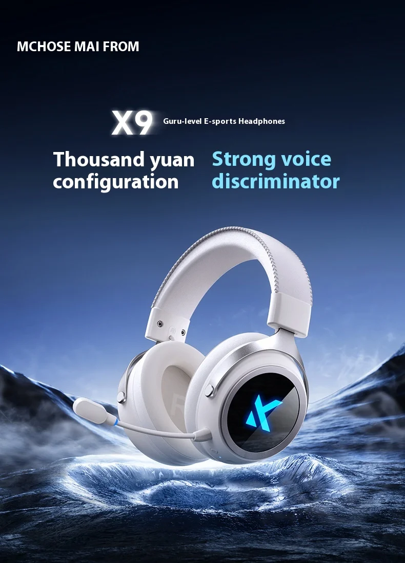 Neu verbessertes MCHOSE X9 Over-Ear Gaming-Headset mit Vier-Modus-Konnektivität und langer Akkulaufzeit für Gaming und Unterhaltung. – Detail 1