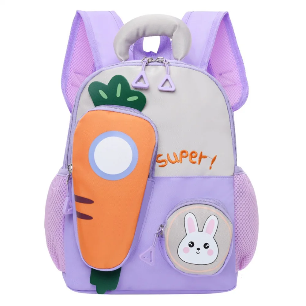 

Large Capacity Children's School Bags 3D Carrot Design Ridge Protection Cartoon Kids Backpacks Adjustable Breathable