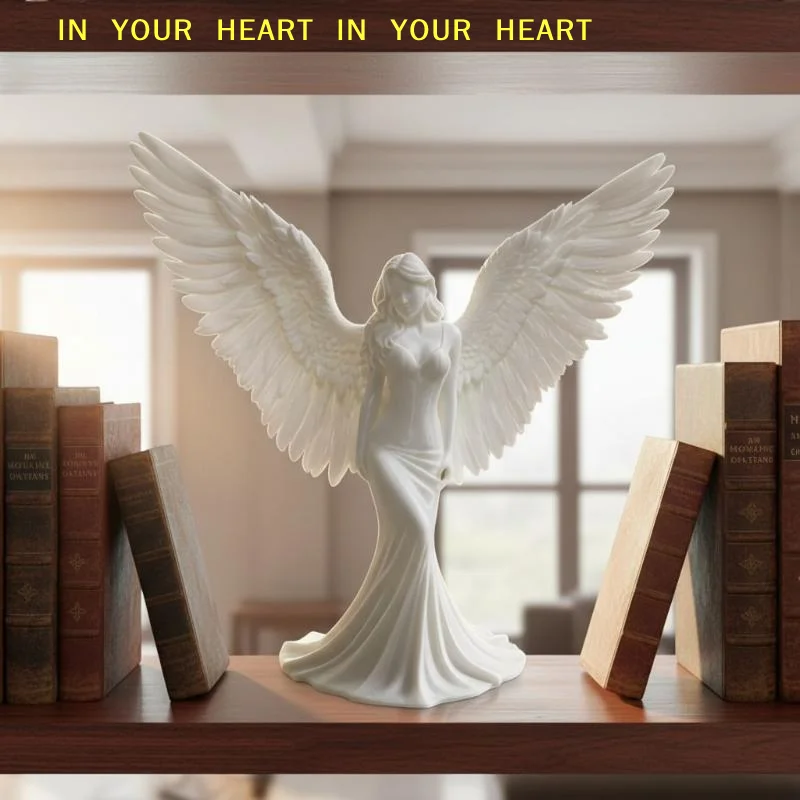 【X】Desktop Angel Goddess Decoration 3D Printed Pure White Wing  Statue for Office Home Spiritual Space view 6