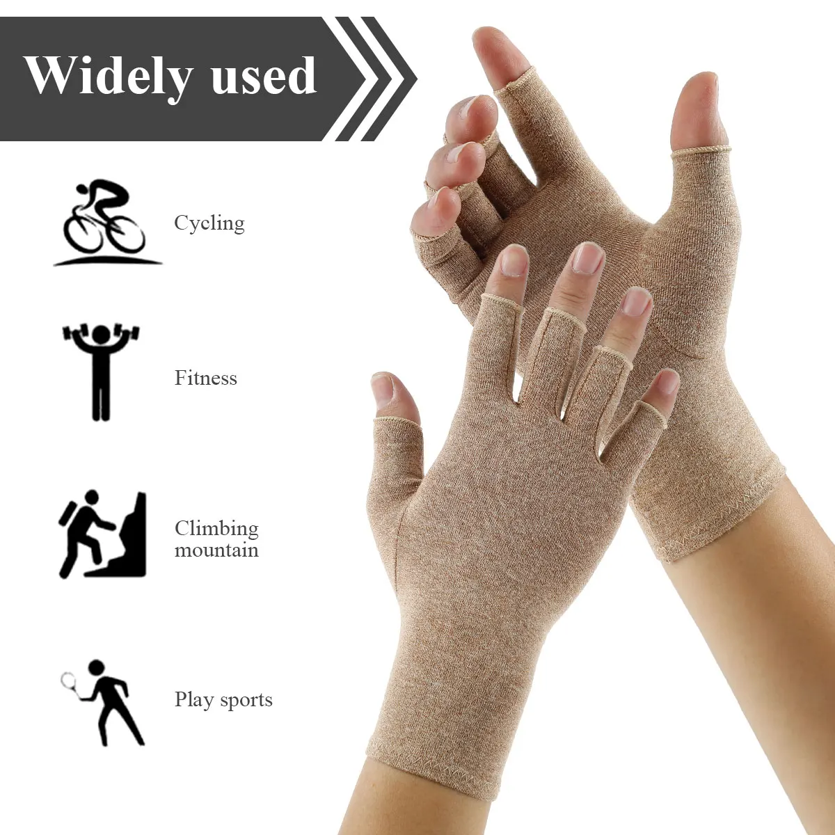 1 Pair Arthritis Gloves Compression Gloves Hand Wrist Support Pain Relief Arthritis Fingerless Glove for Hands Finger Joint