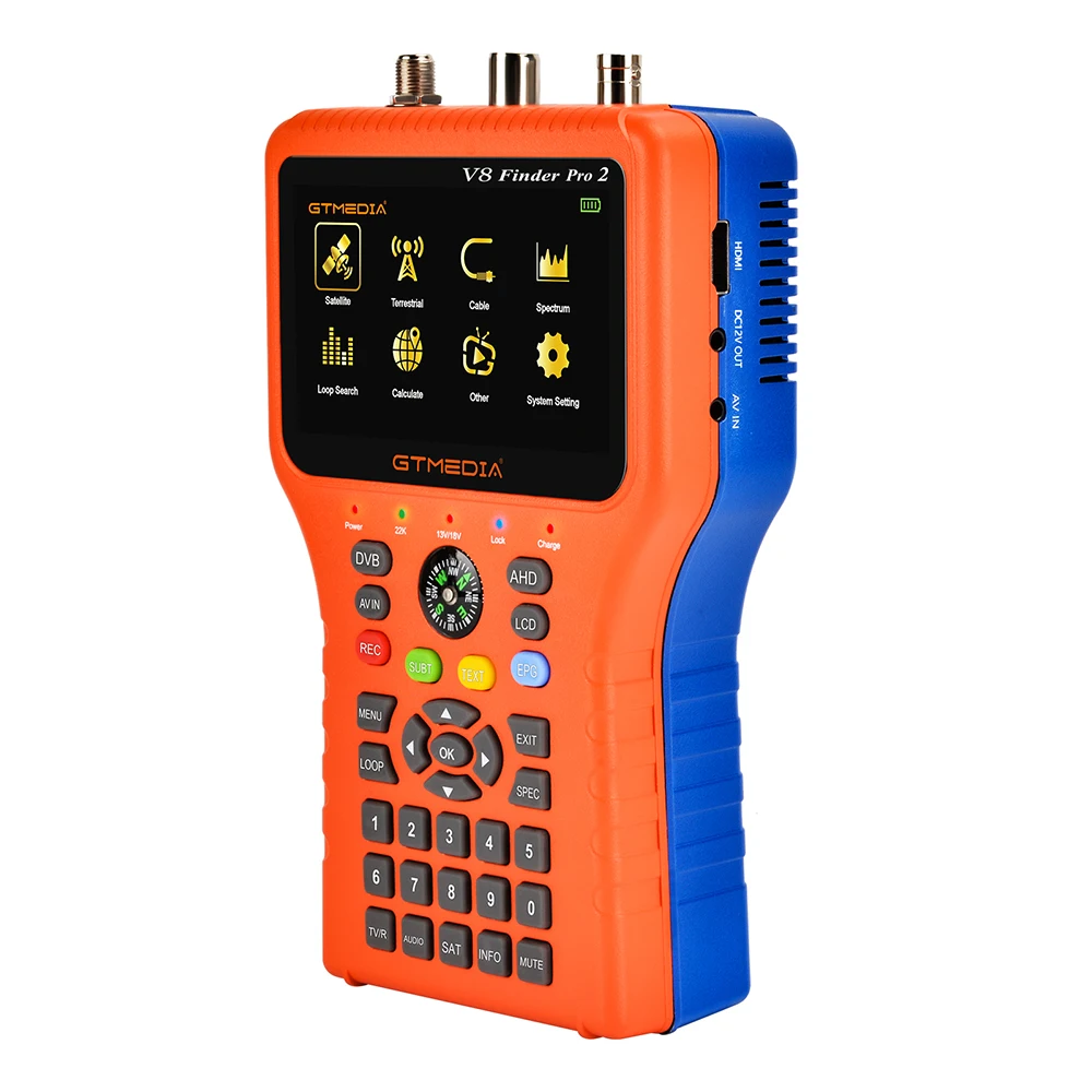 Gtmedia v8 localizador pro 2 localizador de sinal de satélite DVB-S2X/s2/s/t2/t/c ahd h.265 medidor satélite 100% original