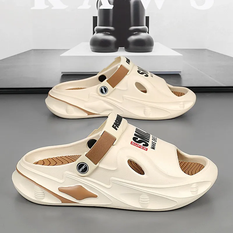 

New Summer Men Sandals Slippers Massage Slides Indoor Outdoor Sandals Beach Casual Shoes Soft Sole Slides Men Flip-flops